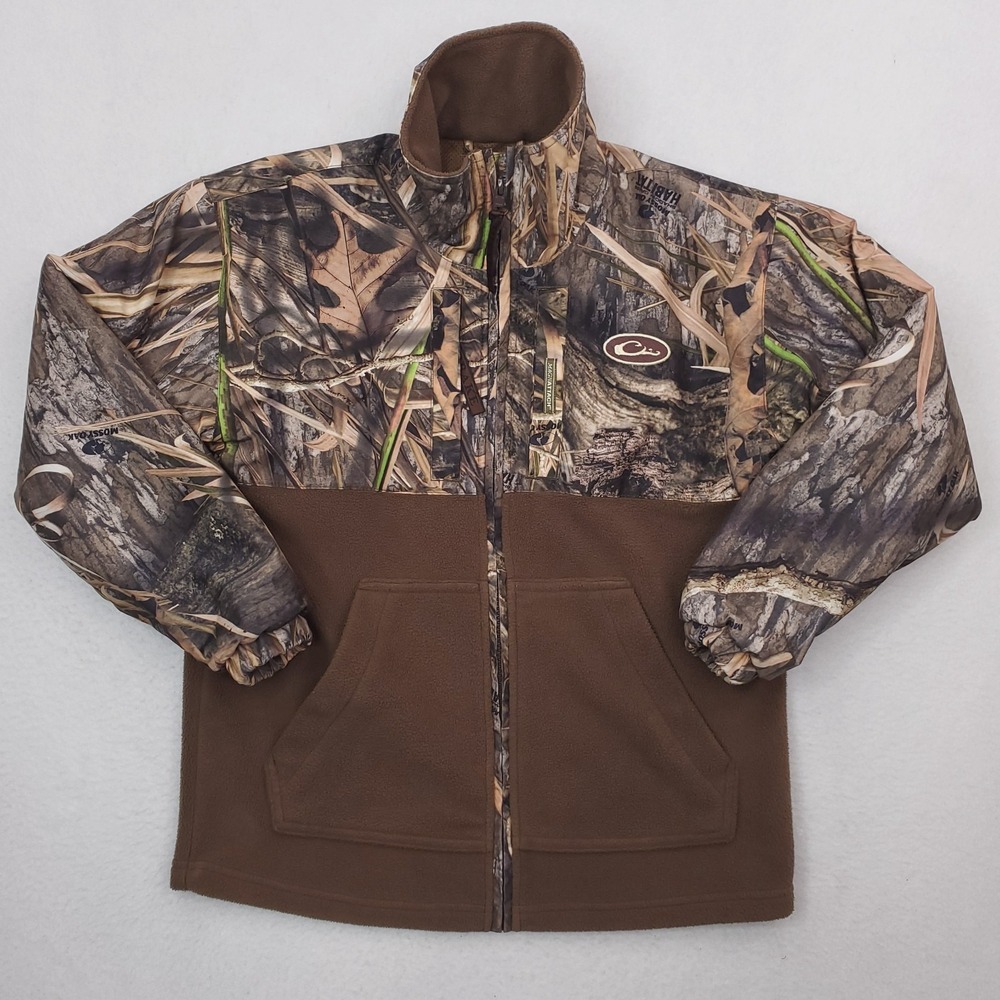 Drake‎ Jacket Boys 10 Brown Camo Fleece Duck Hunting Shadow Grass Habitat
